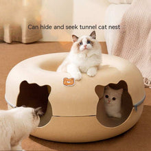 Hide and Seek Tunnel for cats featuring cozy nest and playful openings for hiding and exploration
