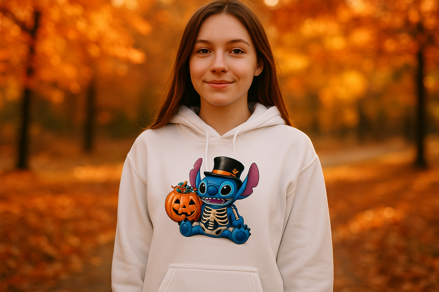 Lifestyle - White Hoodie Fall Setting