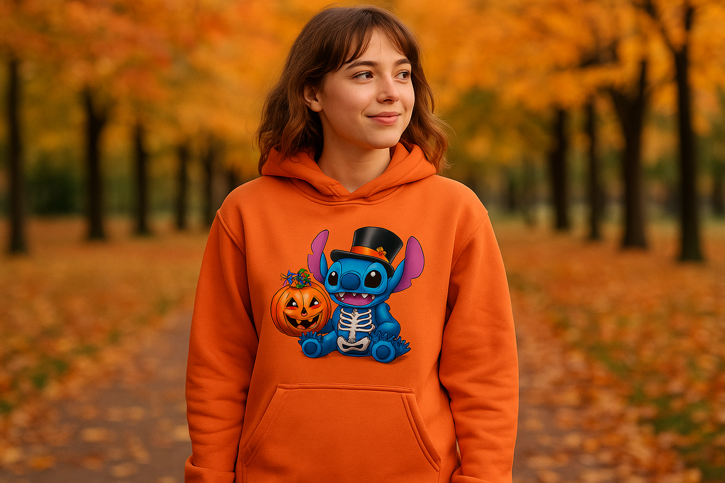 Lifestyle - Orange Hoodie Fall Park