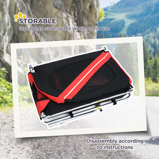 Folded Large Wheel Dog Bike Trailer by Wefulfil showing compact storable design for easy storage