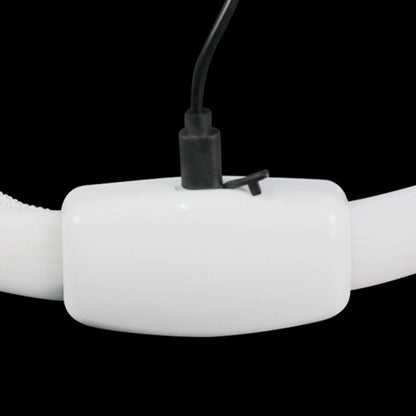 Close-up of LED Lighted Dog Collar with charging port for nighttime visibility and safety