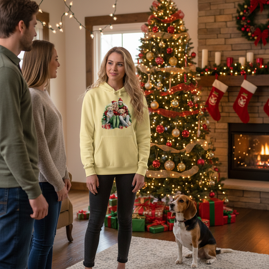 Comfort Colors Christmas Dog Hoodie - Unisex Cozy Sweatshirt - Purrfect Pet Haven