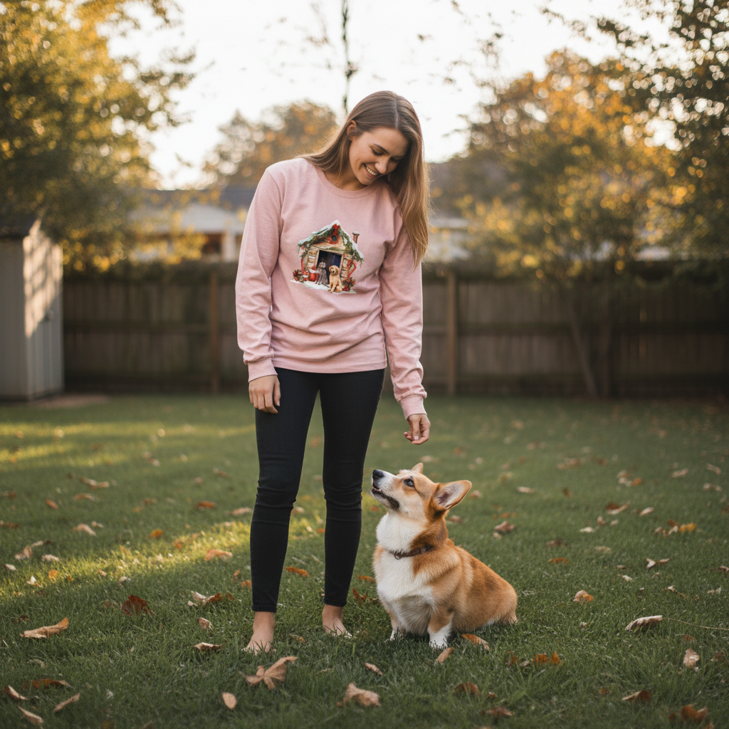 Comfort Colors Dog House Long Sleeve Shirt - Unisex Cotton - Purrfect Pet Haven