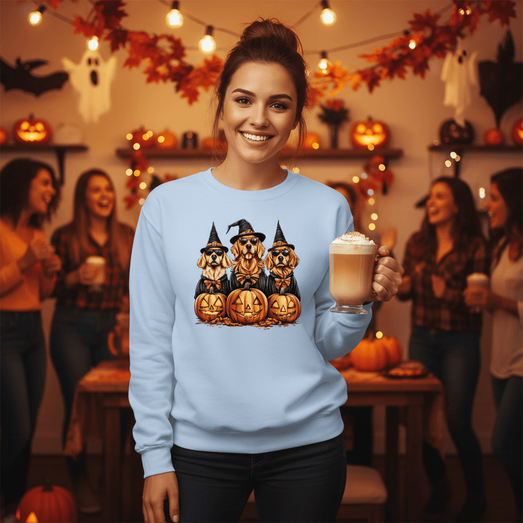 Golden Retriever Halloween Sweatshirt - Witch Dogs - Purrfect Pet Haven