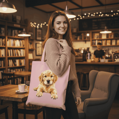 Golden Retriever Puppy Tote Bag - Adorable Baby Dog Canvas - Purrfect Pet Haven
