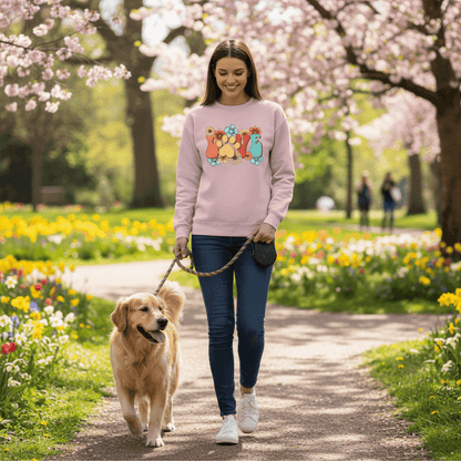 Love Paw Print Crewneck - Floral Pet Lover Sweatshirt - Purrfect Pet Haven