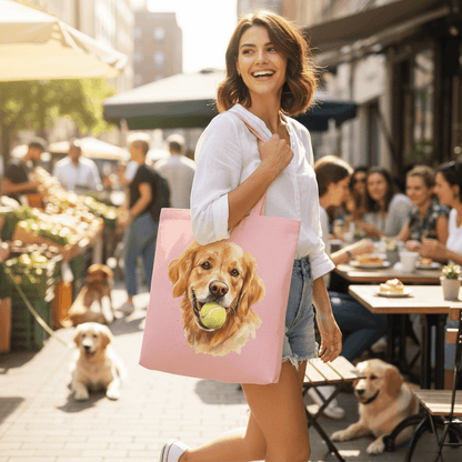 Golden Retriever Tote Bag with Tennis Ball Design - Purrfect Pet Haven