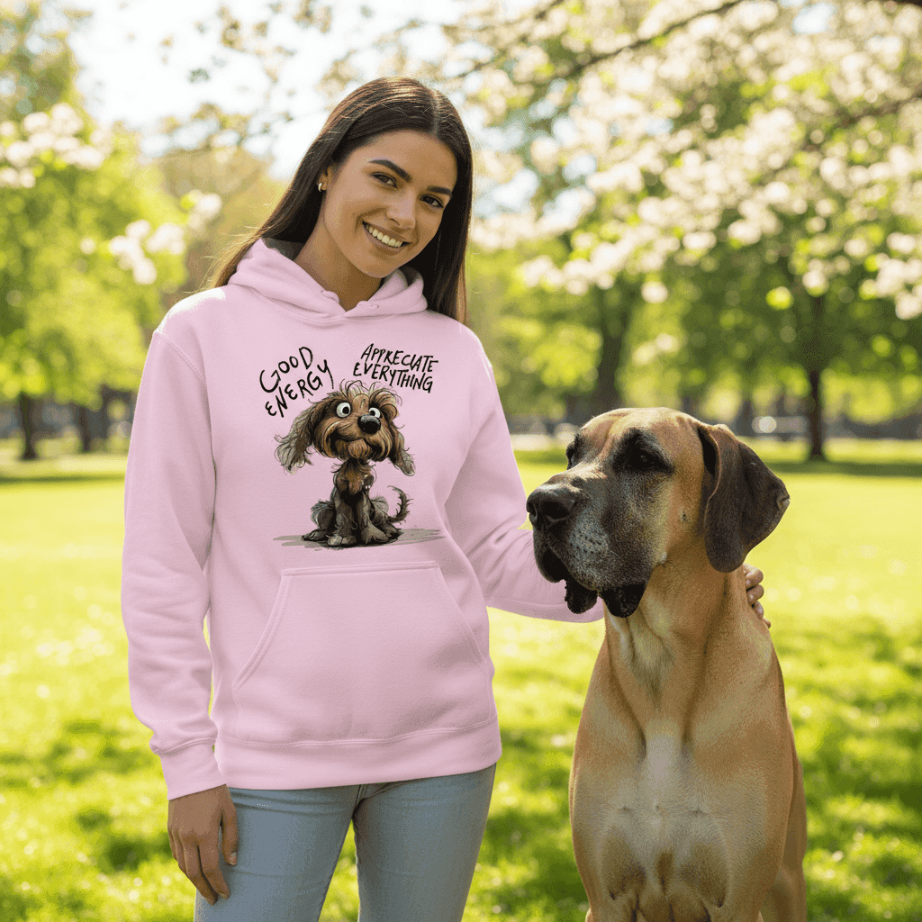 Good Energy Hoodie with Positive Dog Message - Purrfect Pet Haven
