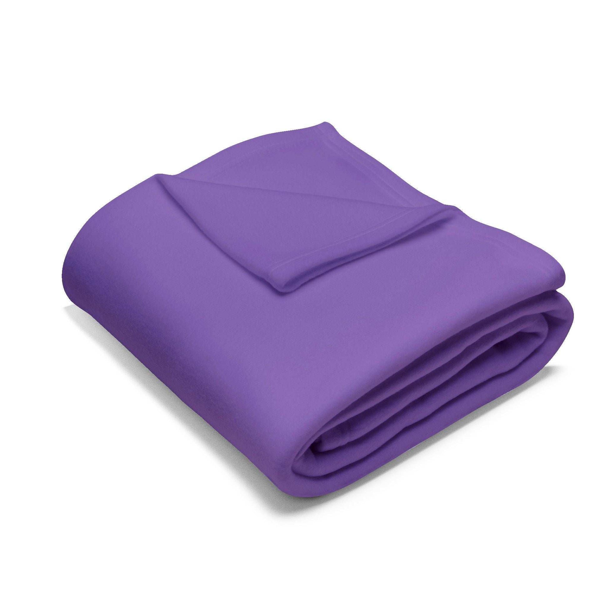 Cozy Throw for Kids purple fleece blanket folded soft lightweight throw for kids bed or playroom