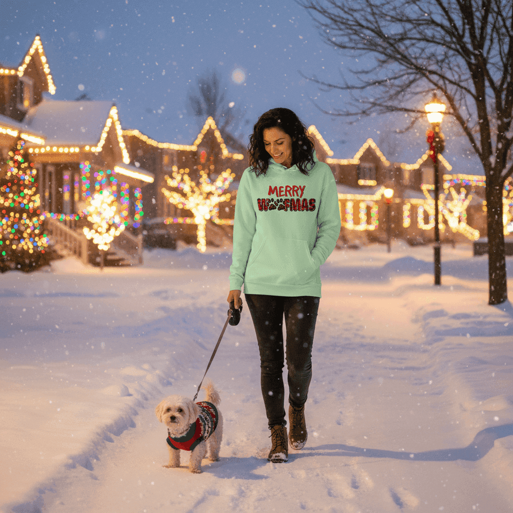 Plaid Woofmas Hoodie - Festive Christmas Dog Lover Gift - Purrfect Pet Haven