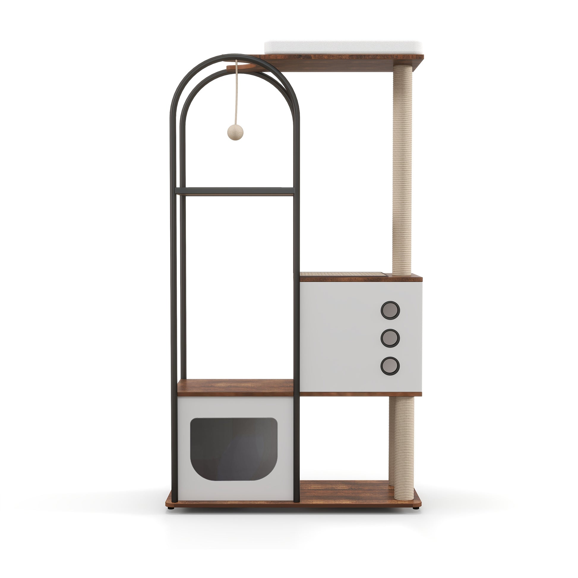 Wefulfil Modern Arched Cat Tree Tower with scratching post and cozy hideout for cats
