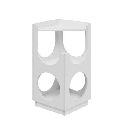 Wefulfil Modern Cat Furniture Tower in white with circular openings and minimalist design