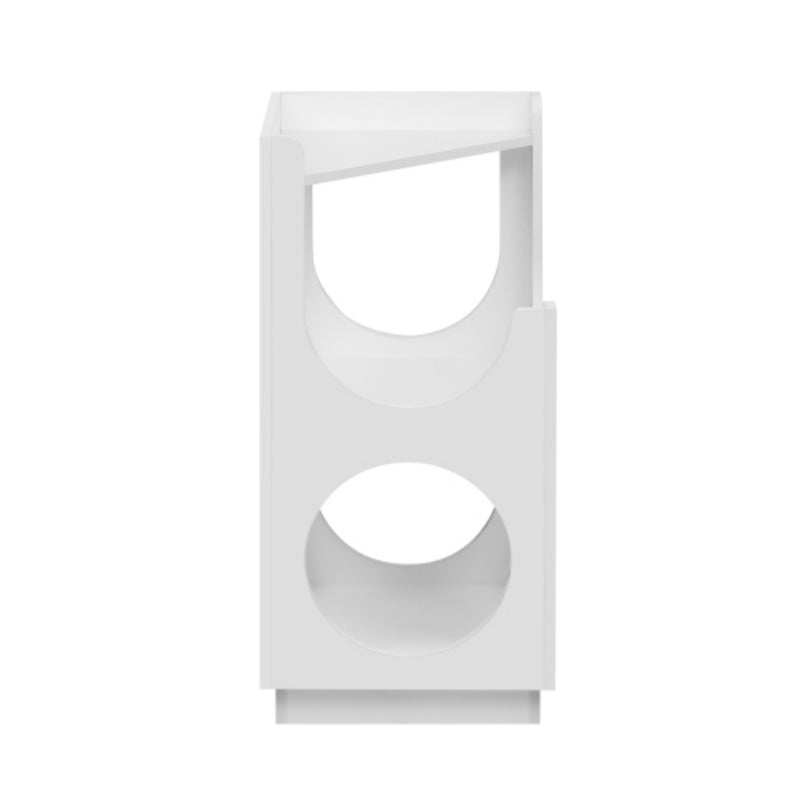 Wefulfil modern cat furniture tower in white with circular openings for climbing and resting