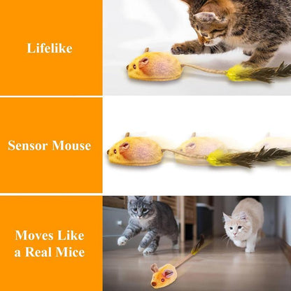 Wefulfil Mouse Cat Toy lifelike sensor mouse that moves like a real mouse to engage cats