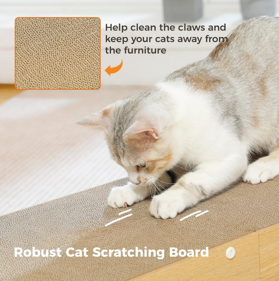 Wefulfil robust cat scratching board to help clean claws and protect furniture for Multi-Hole Fun Cat Tunnel