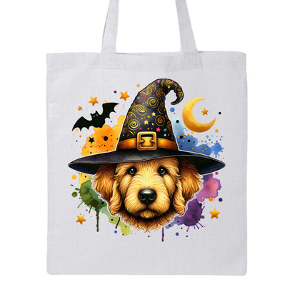 Golden Retriever Witch Tote Bag for Halloween - Dog Canvas - Purrfect Pet Haven