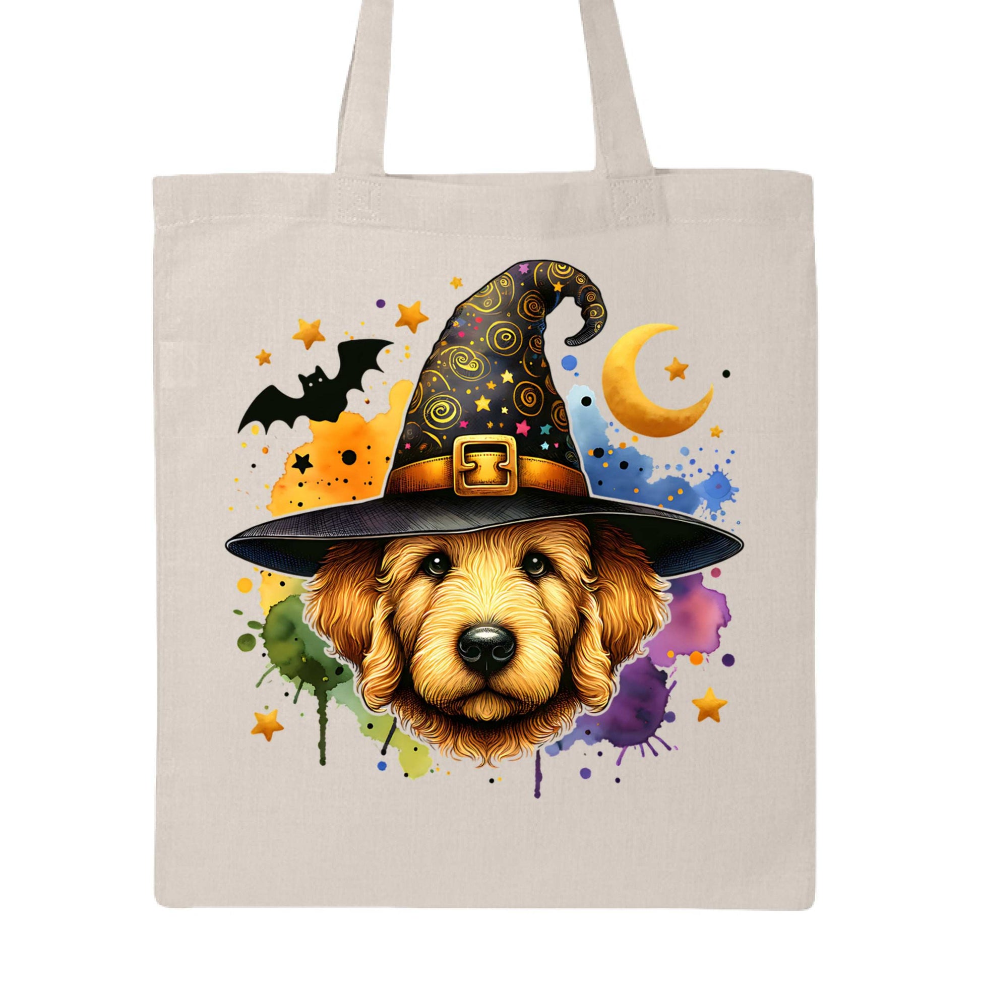 Golden Retriever Witch Tote Bag for Halloween - Dog Canvas - Purrfect Pet Haven