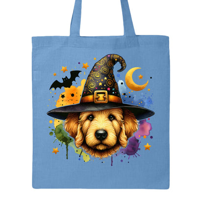 Golden Retriever Witch Tote Bag for Halloween - Dog Canvas - Purrfect Pet Haven