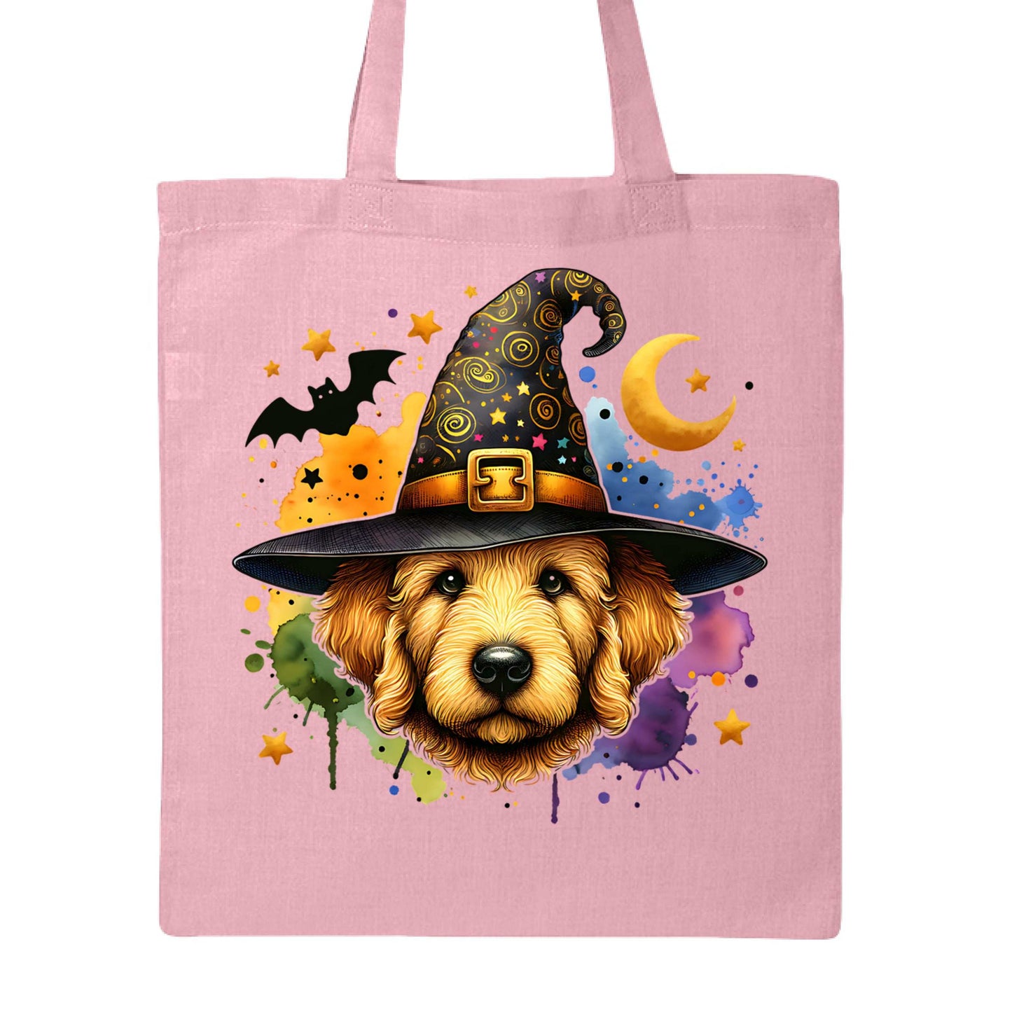 Golden Retriever Witch Tote Bag for Halloween - Dog Canvas - Purrfect Pet Haven