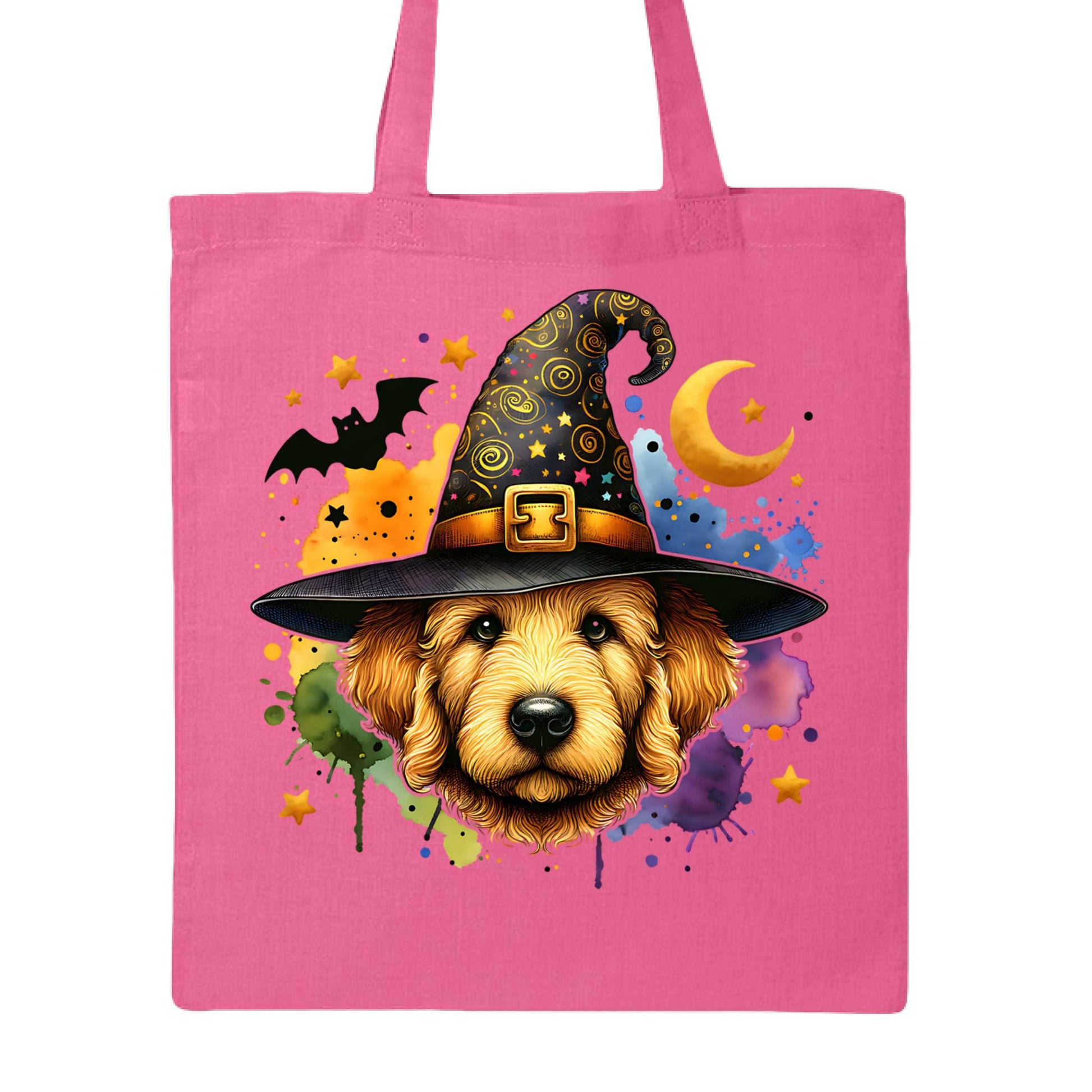 Golden Retriever Witch Tote Bag for Halloween - Dog Canvas - Purrfect Pet Haven