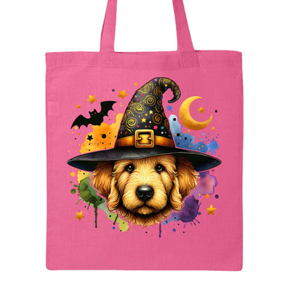 Golden Retriever Witch Tote Bag for Halloween - Dog Canvas - Purrfect Pet Haven