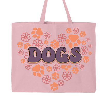 Dog Lover Tote Bag with Heart Paw Prints for Dog Moms - Purrfect Pet Haven