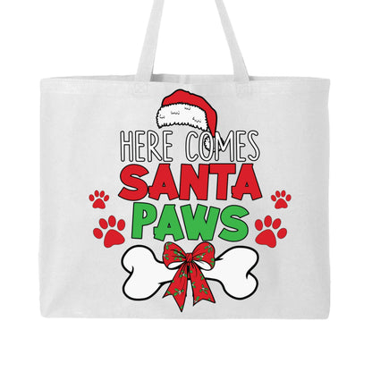 Santa Paws Holiday Tote with Festive Paw Prints for Dogs - Purrfect Pet Haven