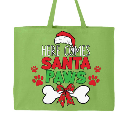 Santa Paws Holiday Tote with Festive Paw Prints for Dogs - Purrfect Pet Haven