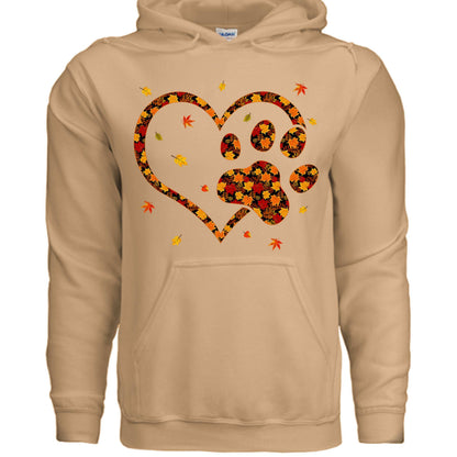 Heart & Paw Fall Hoodie - Autumn Dog Lover Sweatshirt - Purrfect Pet Haven