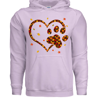 Heart & Paw Fall Hoodie - Autumn Dog Lover Sweatshirt - Purrfect Pet Haven