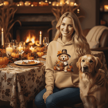 Old Gold Golden Retriever Puppy Thanksgiving Hoodie Lifestyle