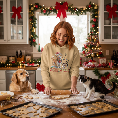 Old Gold Merry Woofmas & Meowmas Hoodie - Final