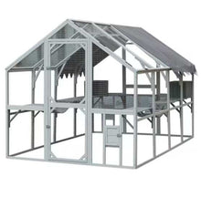 Wefulfil Large Cat House Enclosure outdoor wooden frame catio with ramps shelves and mesh