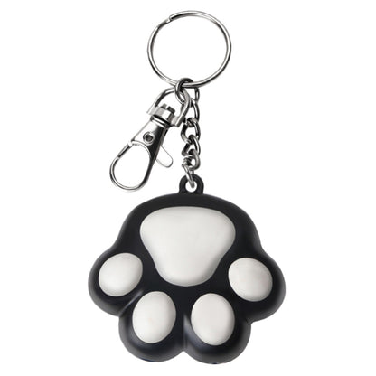 Purrfect Pet Haven Interactive Cat Toy paw shaped black and white keychain with metal ring and clasp