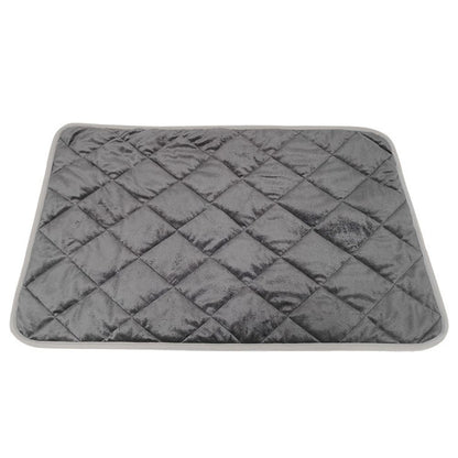 Purrfect Pet Haven Self Heating Pet Pad gray quilted plush mat for cats and small dogs warmth and comfort
