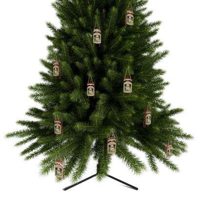 Christmas tree with multiple Personalized Pet Sled Ornaments wooden custom photo sled decorations for pet lovers