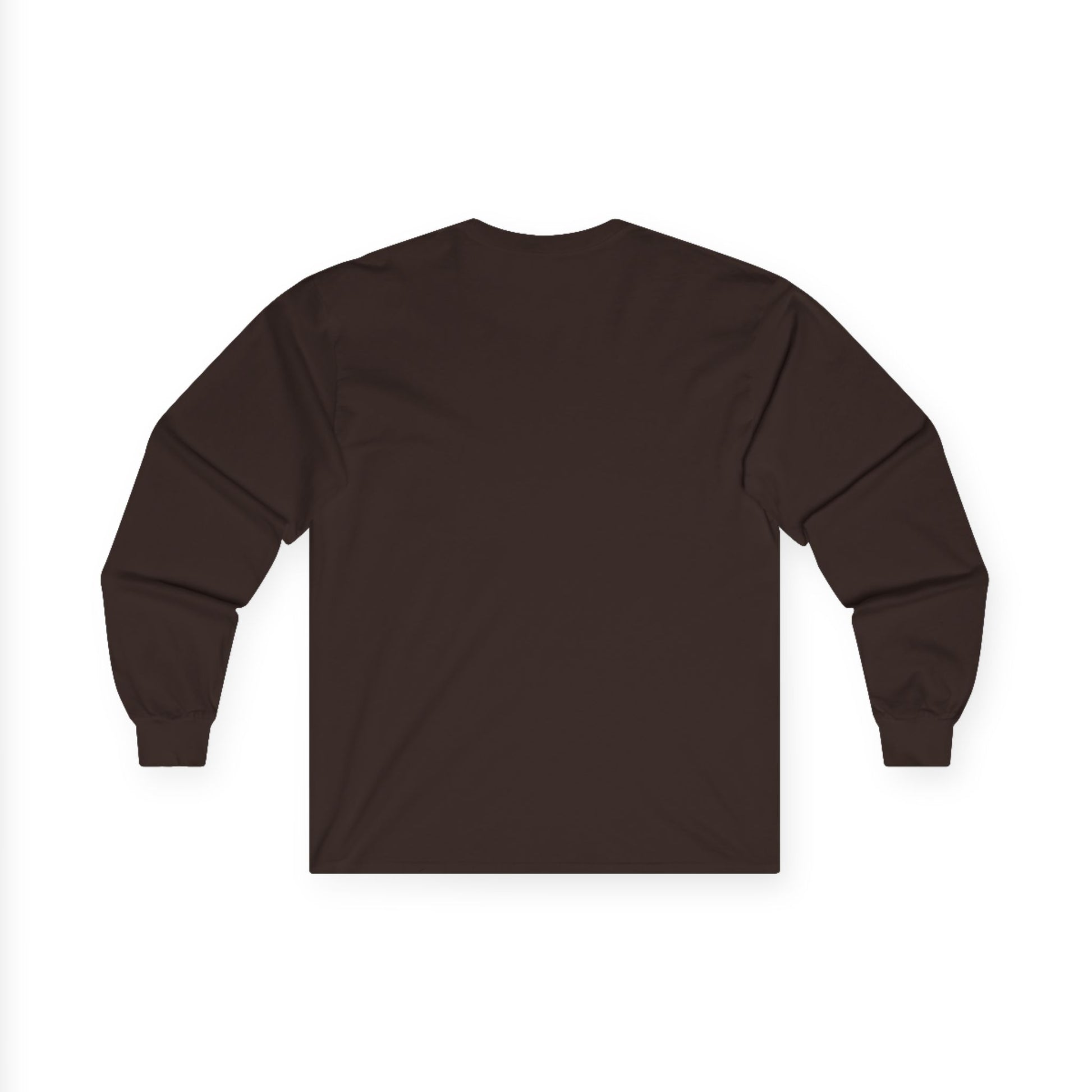 Printify brown long sleeve crewneck back view Pet Lover Shirt plain solid color casual wear
