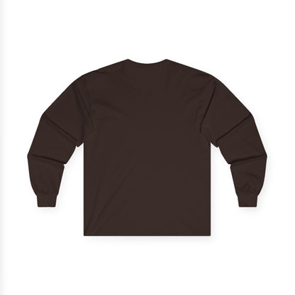 Printify brown long sleeve crewneck back view Pet Lover Shirt plain solid color casual wear