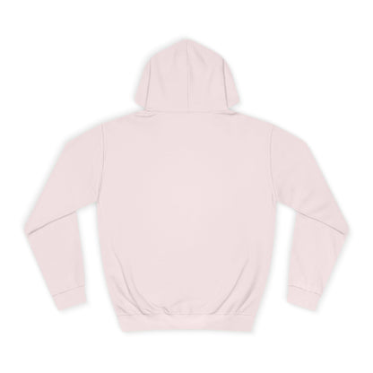 Stay Pawsitive Unisex Hoodie light pink back view flat lay with hood long sleeves ribbed cuffs and hem