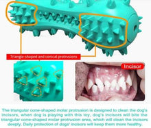 Wefulfil teal spiky rubber dog chew toy for aggressive chewers with triangular cone protrusions for teeth cleaning
