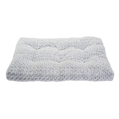 Wefulfil gray tufted plush dog crate bed pad with soft knitted texture rectangular cushion