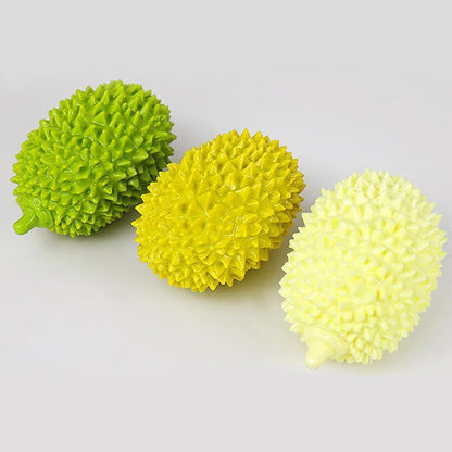 Wefulfil durian shaped dog chew toy set of three spiky rubber fruits in green yellow cream