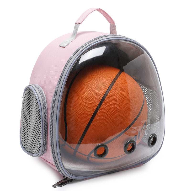 Pet Carrier Backpack in Pink with Transparent Window for Easy Travel with Pets