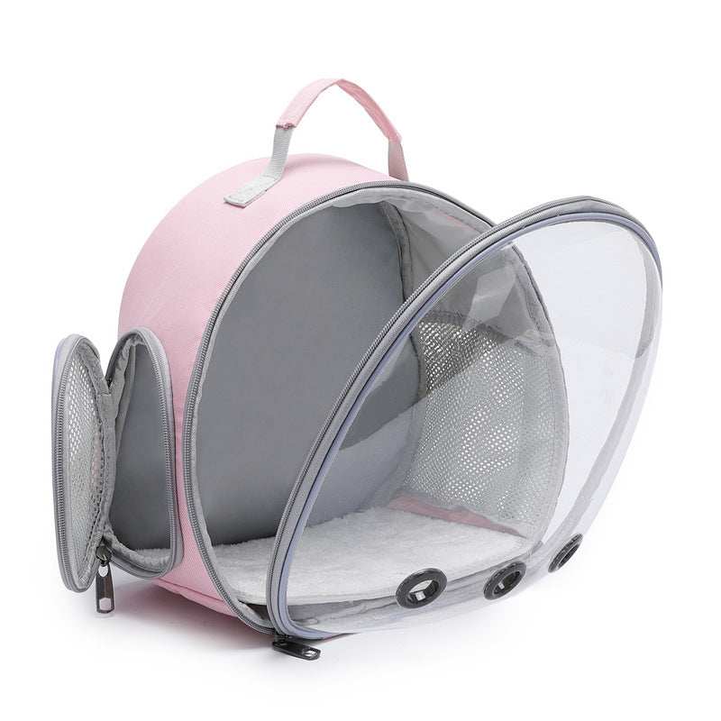 Stylish Pet Carrier Backpack in Pink with Mesh Panels and Comfortable Interior for Pets