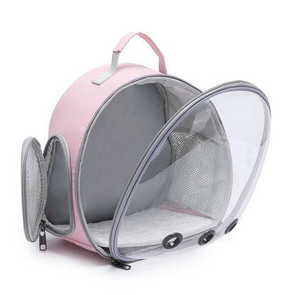 Stylish Pet Carrier Backpack in Pink with Mesh Panels and Comfortable Interior for Pets