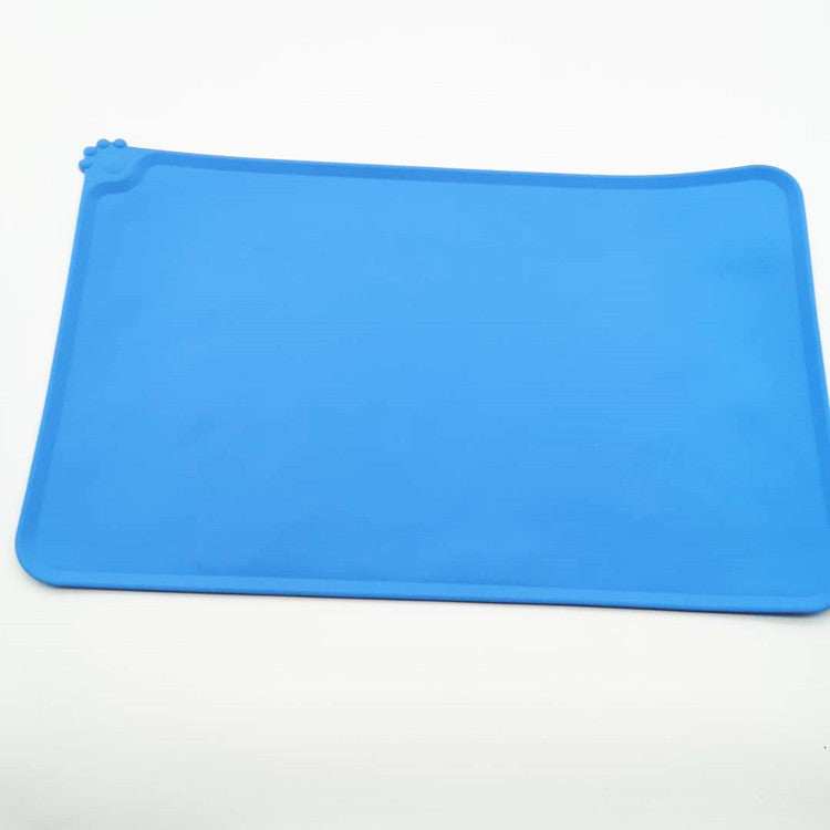 Durable blue Pet Feeding Mat designed to prevent spills and mess during pet feeding time
