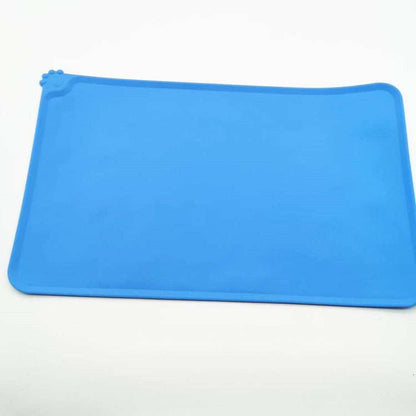 Durable blue Pet Feeding Mat designed to prevent spills and mess during pet feeding time