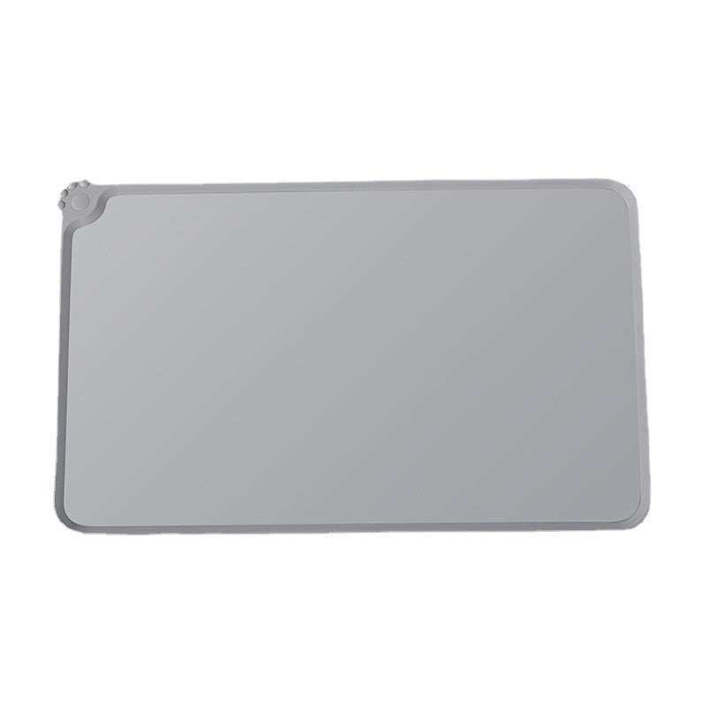 Gray Pet Feeding Mat with Non-Slip Surface for Mess-Free Pet Meals