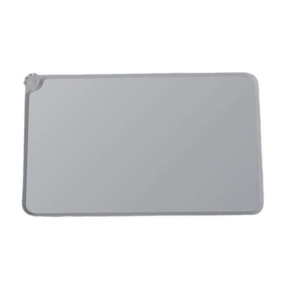 Gray Pet Feeding Mat with Non-Slip Surface for Mess-Free Pet Meals