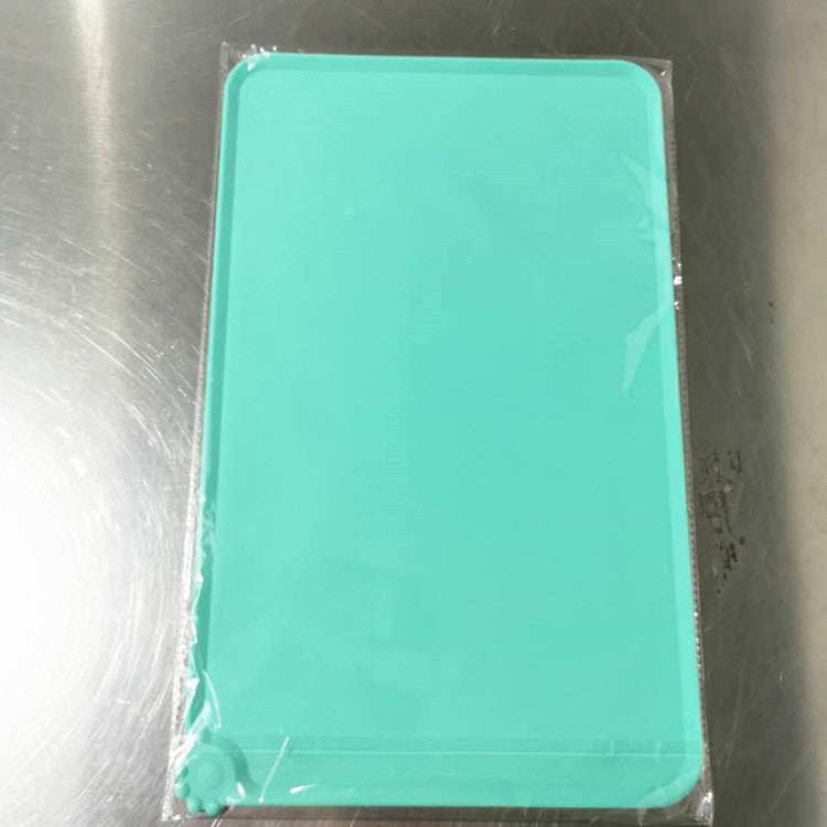 Durable teal Pet Feeding Mat with non-slip surface for easy clean-up during mealtime